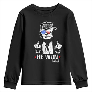 Trump 2024 Youth Sweatshirt We're Taking America Back You Missed Bitch TS10 Black Print Your Wear