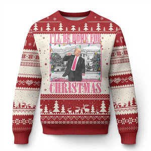 Funny Xmas Trump Ugly Christmas Sweater Ill Be Home For Christmas Santa Daddy's Home Pajamas TS10 Red Print Your Wear