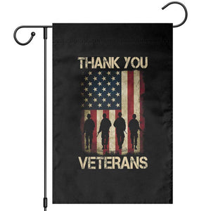 Thank You Veterans Garden Flag Veterans Day Patriotic American Flag TS10 Black Print Your Wear