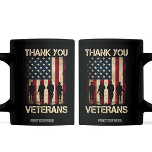Thank You Veterans Coffee Mug Veterans Day Patriotic American Flag TS10 Black Print Your Wear
