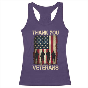 Thank You Veterans Racerback Tank Top Veterans Day Patriotic American Flag TS10 Purple Print Your Wear