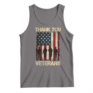 Thank You Veterans Tank Top Veterans Day Patriotic American Flag TS10 Deep Heather Print Your Wear