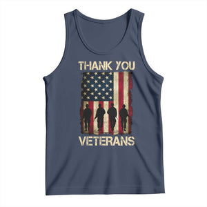 Thank You Veterans Tank Top Veterans Day Patriotic American Flag TS10 Navy Print Your Wear