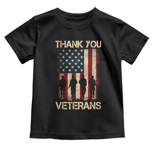 Thank You Veterans Toddler T Shirt Veterans Day Patriotic American Flag TS10 Black Print Your Wear