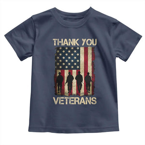 Thank You Veterans Toddler T Shirt Veterans Day Patriotic American Flag TS10 Navy Print Your Wear