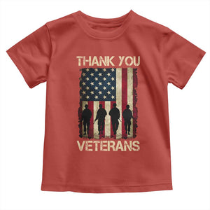 Thank You Veterans Toddler T Shirt Veterans Day Patriotic American Flag TS10 Red Print Your Wear
