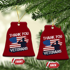 Thank You Veterans Ceramic Ornament Never Forget Veterans Military Appreciation US Flag TS10 Print Your Wear