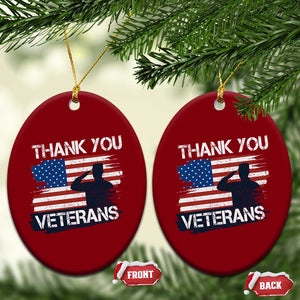 Thank You Veterans Ceramic Ornament Never Forget Veterans Military Appreciation US Flag TS10 Print Your Wear