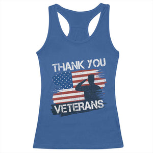 Thank You Veterans Racerback Tank Top Never Forget Veterans Military Appreciation US Flag TS10 Royal Blue Print Your Wear