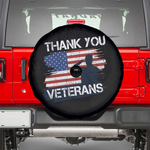Thank You Veterans Spare Tire Cover Never Forget Veterans Military Appreciation US Flag TS10 Black Print Your Wear