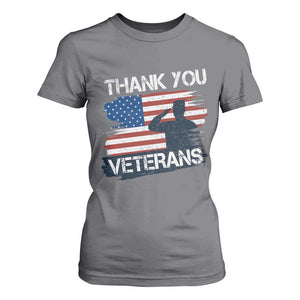 Thank You Veterans T Shirt For Women Never Forget Veterans Military Appreciation US Flag TS10 Charcoal Print Your Wear