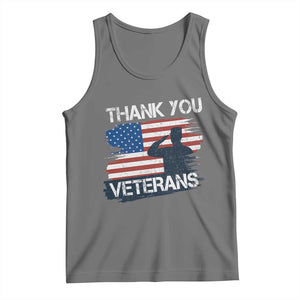 Thank You Veterans Tank Top Never Forget Veterans Military Appreciation US Flag TS10 Black Heather Print Your Wear
