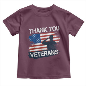Thank You Veterans Toddler T Shirt Never Forget Veterans Military Appreciation US Flag TS10 Maroon Print Your Wear