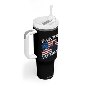 Thank You Veterans Tumbler With Handle Never Forget Veterans Military Appreciation US Flag TS10 Print Your Wear