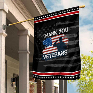 Thank You Veterans Garden Flag Never Forget Veterans Military Appreciation US Flag TS10 Distressed Black Red Print Your Wear