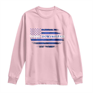 Thank You Veterans Long Sleeve Shirt Never Forget Veterans Day Grunge American Flag TS10 Light Pink Print Your Wear