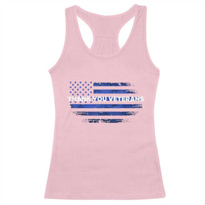 Thank You Veterans Racerback Tank Top Never Forget Veterans Day Grunge American Flag TS10 Light Pink Print Your Wear