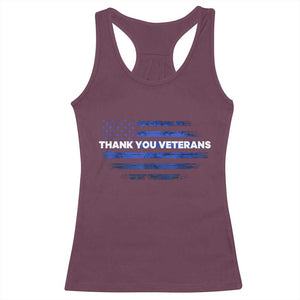 Thank You Veterans Racerback Tank Top Never Forget Veterans Day Grunge American Flag TS10 Maroon Print Your Wear
