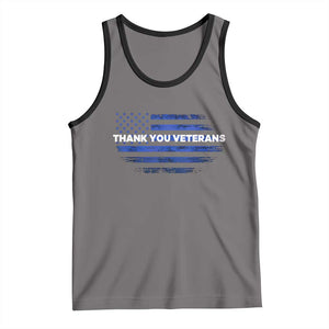 Thank You Veterans Tank Top Never Forget Veterans Day Grunge American Flag TS10 Deep Heather Black Print Your Wear