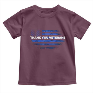 Thank You Veterans Toddler T Shirt Never Forget Veterans Day Grunge American Flag TS10 Maroon Print Your Wear