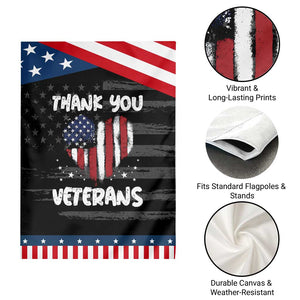 Thank You Veterans Garden Flag Patriotic Veterans Day Grunge USA Flag Heart TS10 Print Your Wear
