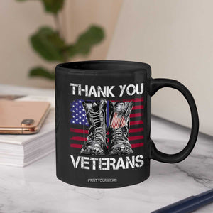 Thank You Veterans Coffee Mug American Flag Military Supportive Veterans Day TS10 Print Your Wear