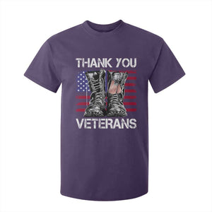 Thank You Veterans T Shirt For Kid American Flag Military Supportive Veterans Day TS10 Purple Print Your Wear