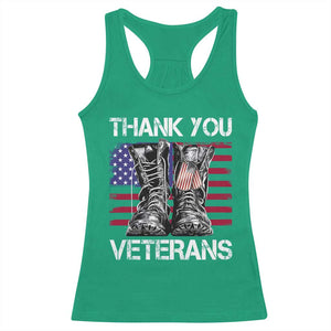 Thank You Veterans Racerback Tank Top American Flag Military Supportive Veterans Day TS10 Irish Green Print Your Wear