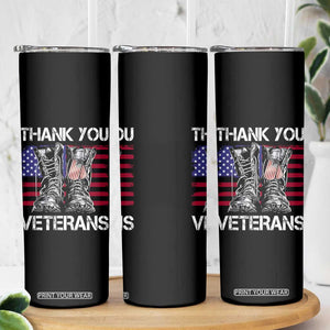 Thank You Veterans Skinny Tumbler American Flag Military Supportive Veterans Day TS10 Print Your Wear