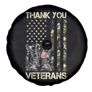 Thank You Veterans Spare Tire Cover Camo American Flag Military Supportive Veterans Day TS10 Print Your Wear