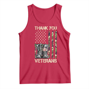 Thank You Veterans Tank Top Camo American Flag Military Supportive Veterans Day TS10 Red Print Your Wear