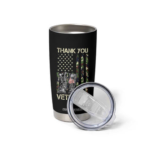 Thank You Veterans Tumbler Cup Camo American Flag Military Supportive Veterans Day TS10 Print Your Wear