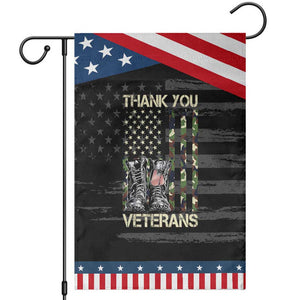 Thank You Veterans Garden Flag Camo American Flag Military Supportive Veterans Day TS10 Distressed Black Blue Print Your Wear