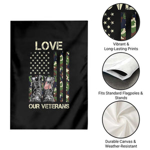 Love Our Veterans Garden Flag Camo American Flag Military Supportive Veterans Day TS10 Print Your Wear