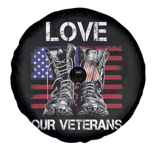 Love Our Veterans Spare Tire Cover American Flag Military Supportive Veterans Day TS10 Print Your Wear