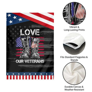 Love Our Veterans Garden Flag American Flag Military Supportive Veterans Day TS10 Print Your Wear