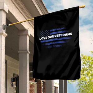 Love Our Veterans Garden Flag Veterans Day Grunge American Flag TS10 Print Your Wear