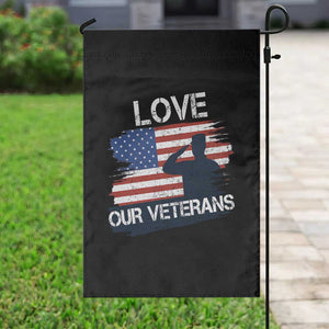 Love Our Veterans Garden Flag Veterans Day Military Appreciation US Flag TS10 Print Your Wear
