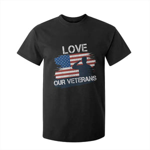 Love Our Veterans T Shirt For Kid Veterans Day Military Appreciation US Flag TS10 Black Print Your Wear