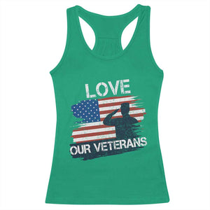 Love Our Veterans Racerback Tank Top Veterans Day Military Appreciation US Flag TS10 Irish Green Print Your Wear