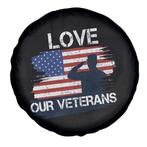 Love Our Veterans Spare Tire Cover Veterans Day Military Appreciation US Flag TS10 Print Your Wear