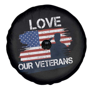 Love Our Veterans Spare Tire Cover Veterans Day Military Appreciation US Flag TS10 Print Your Wear