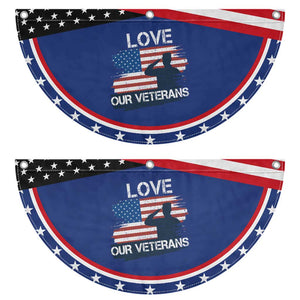 Love Our Veterans Patriotic Fan Flag Veterans Day Military Appreciation US Flag