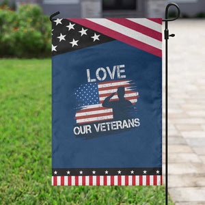 Love Our Veterans Garden Flag Veterans Day Military Appreciation US Flag TS10 Classic Blue Black Print Your Wear