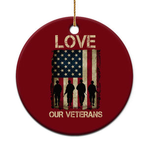 Love Our Veterans Ceramic Ornament US Veterans Day Proud Military Family US Flag TS10 1pc Red Print Your Wear