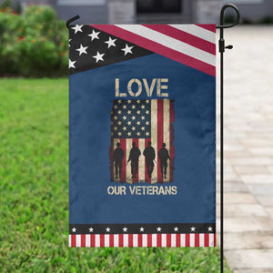 Love Our Veterans Garden Flag US Veterans Day Proud Military Family US Flag TS10 Classic Blue Black Print Your Wear