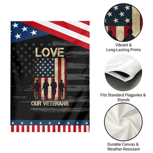 Love Our Veterans Garden Flag US Veterans Day Proud Military Family US Flag TS10 Print Your Wear