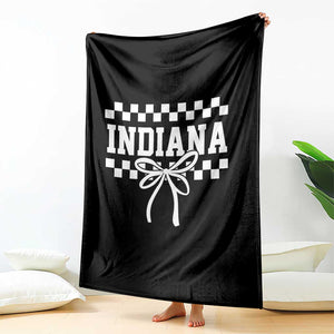 Retro Indiana Throw Blanket Coquette Bow Checkered Women Girls Kids TS10 Print Your Wear