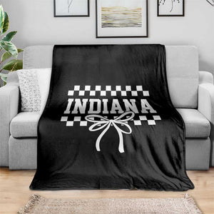 Retro Indiana Throw Blanket Coquette Bow Checkered Women Girls Kids TS10 Print Your Wear