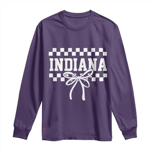 Retro Indiana Long Sleeve Shirt Coquette Bow Checkered Women Girls Kids TS10 Purple Print Your Wear